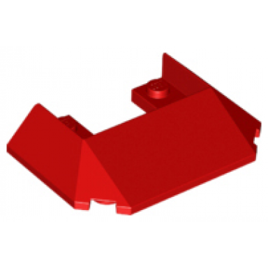 red wedge 6 x 4 cutout train roof with 5 large bottom tubes
