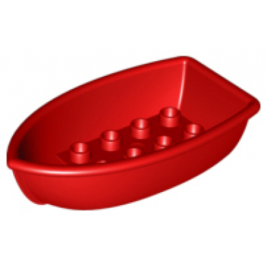 red duplo boat with 8 studs