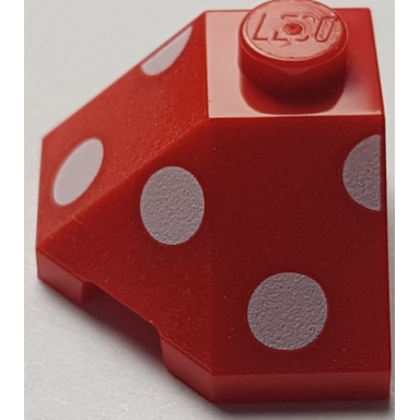 wedge 2 x 2 slope 45 corner with white polka dots pattern