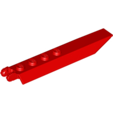 red hinge plate 1 x 8 with angled side extensions squared plate underside