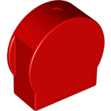 red duplo brick 1 x 2 x 2 round top cut away sides