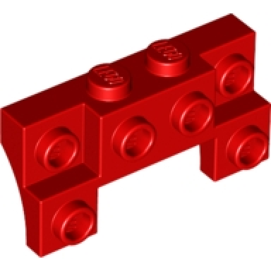 red brick modified 2 x 4 - 1 x 4 with 2 recessed studs and thin side arches
