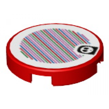 red tile round 2 x 2 with bottom stud holder with super mario scanner code red shy guy pattern sticker - set 71366