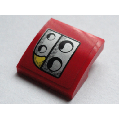 red slope curved 2 x 2 x 2 3 with headlights pattern model left side sticker - set 75913