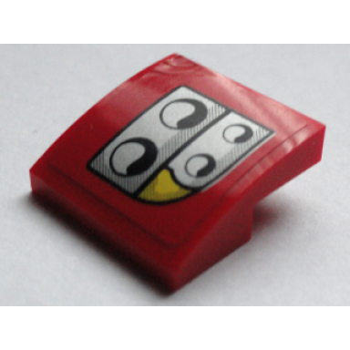 red slope curved 2 x 2 x 2 3 with headlights pattern model right side sticker - set 75913