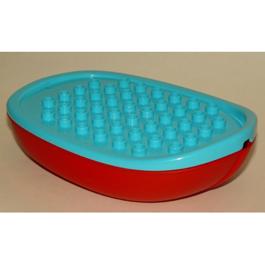 red duplo boat hull unitary 7 x 12 with medium azure top 15576 15575