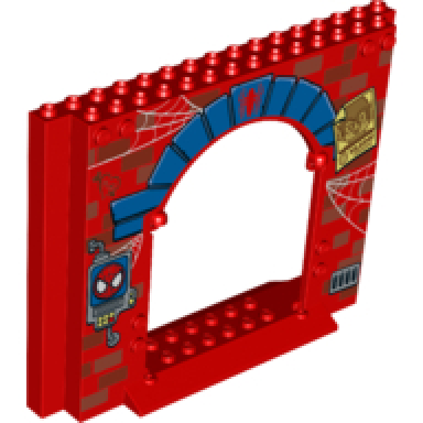 red panel 4 x 16 x 10 with spider-man pattern