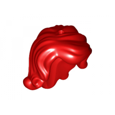 mini doll hair female long wavy with right side part short sides holes on top and side - flexible rubber