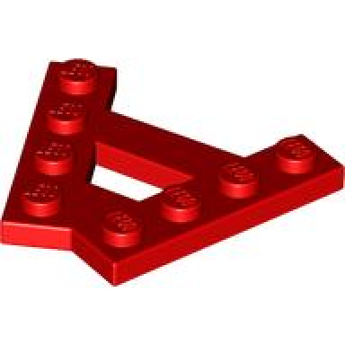 red wedge plate a-shape with 2 rows of 4 studs