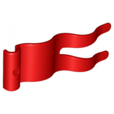 red duplo flag wavy 2 x 5 without slits
