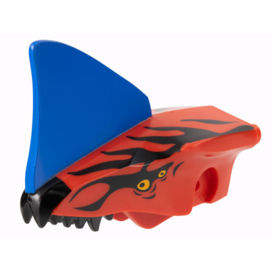 dragon head avatar toruk jaw upper with blue crest black stripes and bright light orange eyes pattern