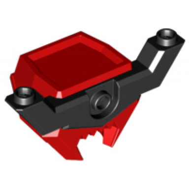 red minifigure headgear helmet large square with black side extensions