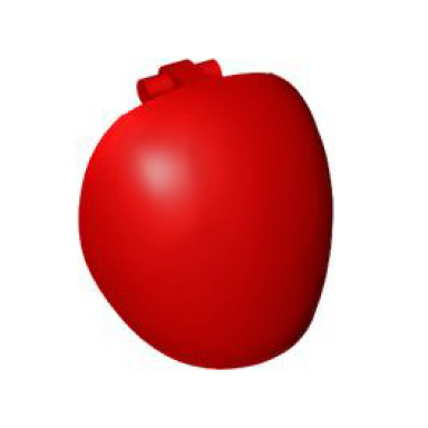 red large figure armor round smooth with bar handle - free ends