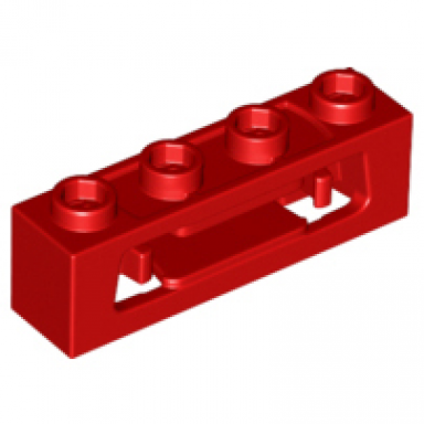 red projectile launcher 1 x 4 with inside clips disk shooter
