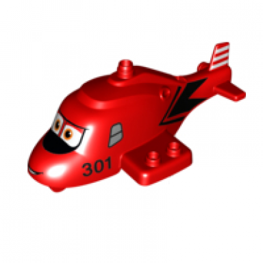 red duplo helicopter body disneys planes closed with attached rope and hook and blade ranger pattern