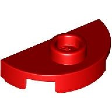 red plate round 1 x 2 half with 1 stud jumper