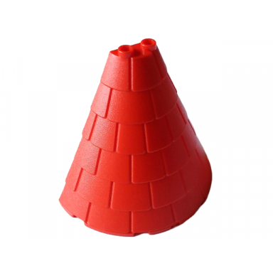 red tower roof 4 x 8 x 6 half cone shaped with roof tiles