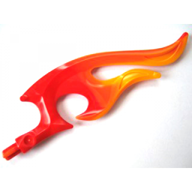 wave rounded curved double with axle end flame with marbled bright light orange pattern
