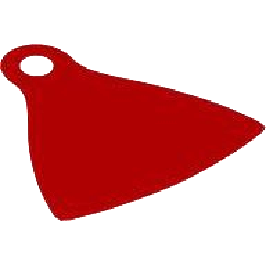 red minifigure cape cloth with single top hole - spongy stretchable fabric