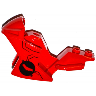 red motorcycle fairing racing sport bike with black batman logo pattern on both sides stickers - set 76055