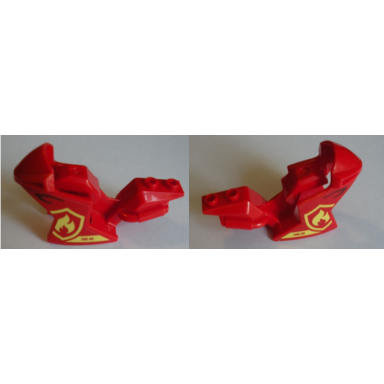 red motorcycle fairing racing sport bike with fire-05 and fire logo pattern on both sides stickers - set 60214