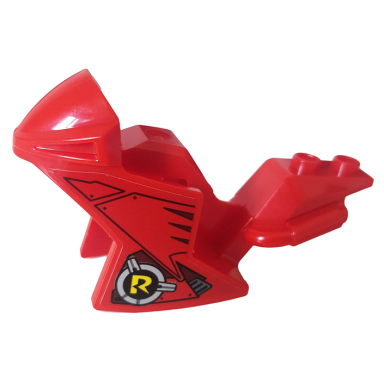 red motorcycle fairing racing sport bike with robin logo and vents pattern on both sides stickers - set 76159