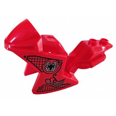 red motorcycle fairing racing sport bike with black spider-man logo and webbing vents pattern on both sides stickers - set 76175