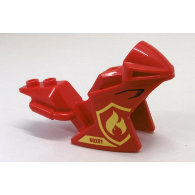 red motorcycle fairing racing sport bike with 60281 and fire logo badge pattern on both sides stickers - set 60281