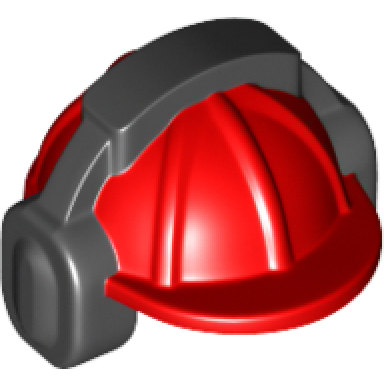 minifigure headgear helmet construction with molded black ear protectors headphones pattern