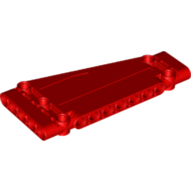 red technic panel plate 5 x 11 x 1 tapered