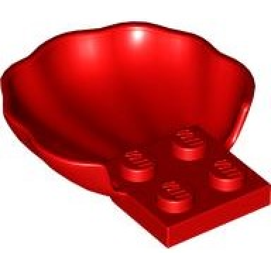 clam scallop shell with 4 studs