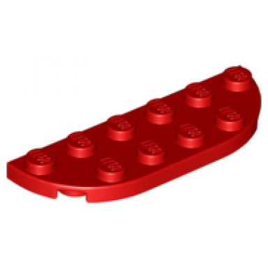 red plate round corner 2 x 6 double