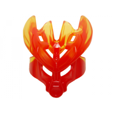 red bionicle mask protector with marbled trans-yellow pattern protector mask of fire