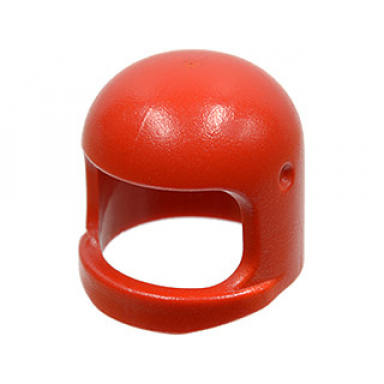 red minifigure headgear helmet space town with thick chin strap - with visor dimples