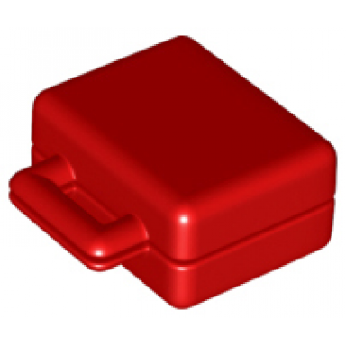red duplo utensil suitcase with plain front and back