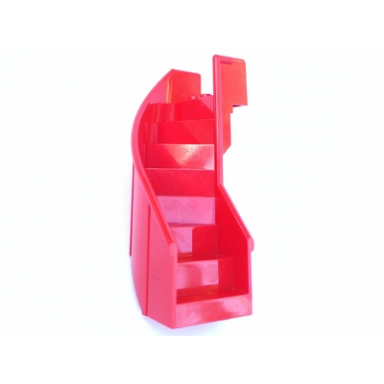 red stairs 6 x 6 x 9 1 3 curved enclosed