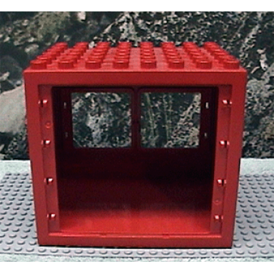 red duplo building 6 x 8 x 6 with front windows