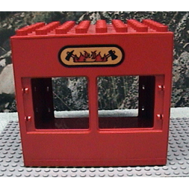 duplo building 6 x 8 x 6 with front windows and fire station logo