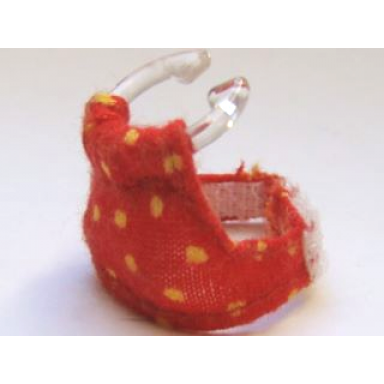 red scala clothes female halter top with tran-clear clip and yellow dots pattern