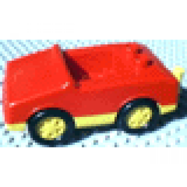 red duplo car with 1 x 2 studs