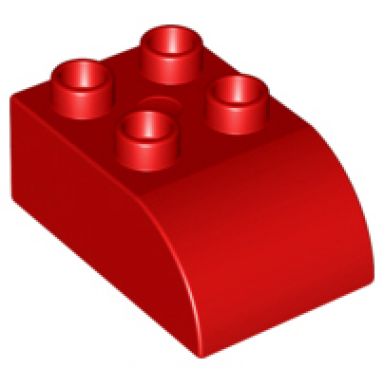 red duplo brick 2 x 3 slope curved