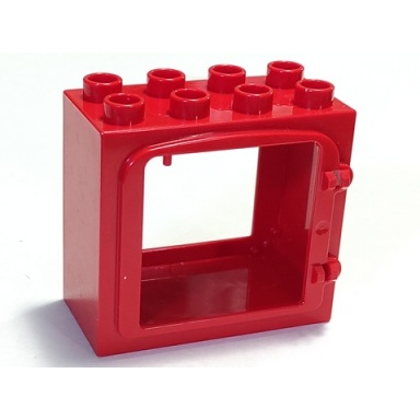 red duplo door window frame 2 x 4 x 3 raised door outline