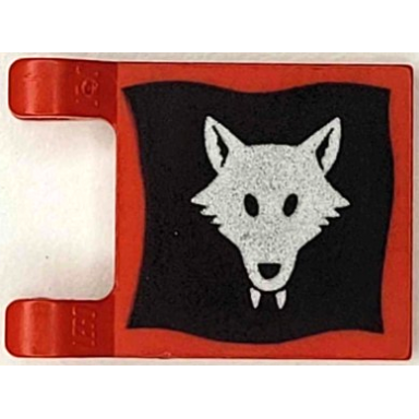red flag 2 x 2 square with wolfpack pattern