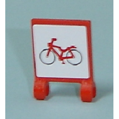 flag 2 x 2 square with red bicycle pattern on both sides stickers - set 7641