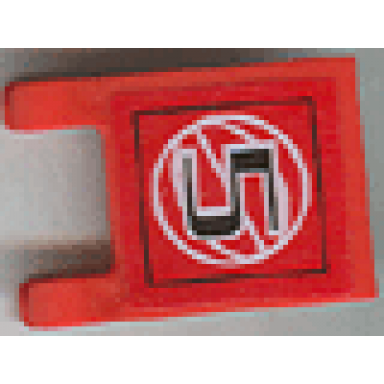 red flag 2 x 2 square with black number 5 and white wire frame basketball on red background pattern sticker - sets 3432 3433