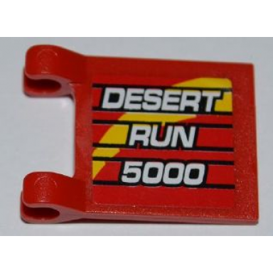 red flag 2 x 2 square with desert run 5000 pattern on both sides stickers - set 8126