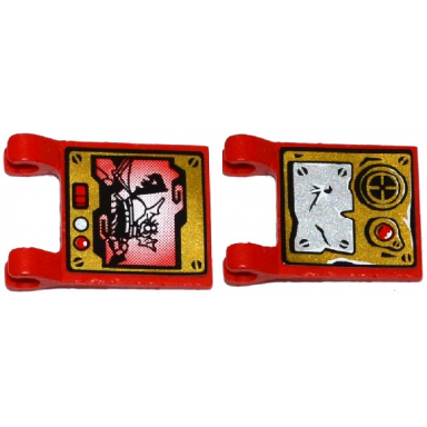 red flag 2 x 2 square with screen damaged metal plate red light and speaker pattern stickers - set 70737