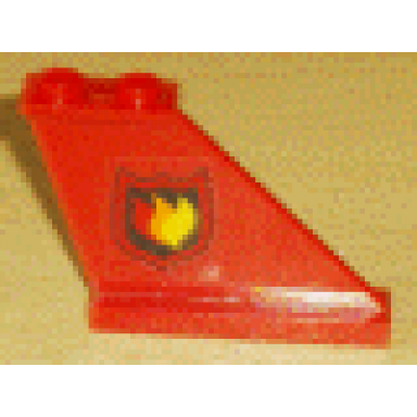 tail 4 x 1 x 3 with fire logo badge pattern on right side sticker - sets 7043 7046