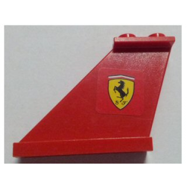 red tail 4 x 1 x 3 with ferrari logo pattern on left side sticker - set 8654