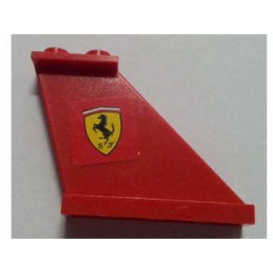red tail 4 x 1 x 3 with ferrari logo pattern on right side sticker - set 8654